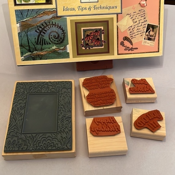 Crafts- Great Rubber Stamping Hardcover Book and 5 Stamps - Picture 6 of 15